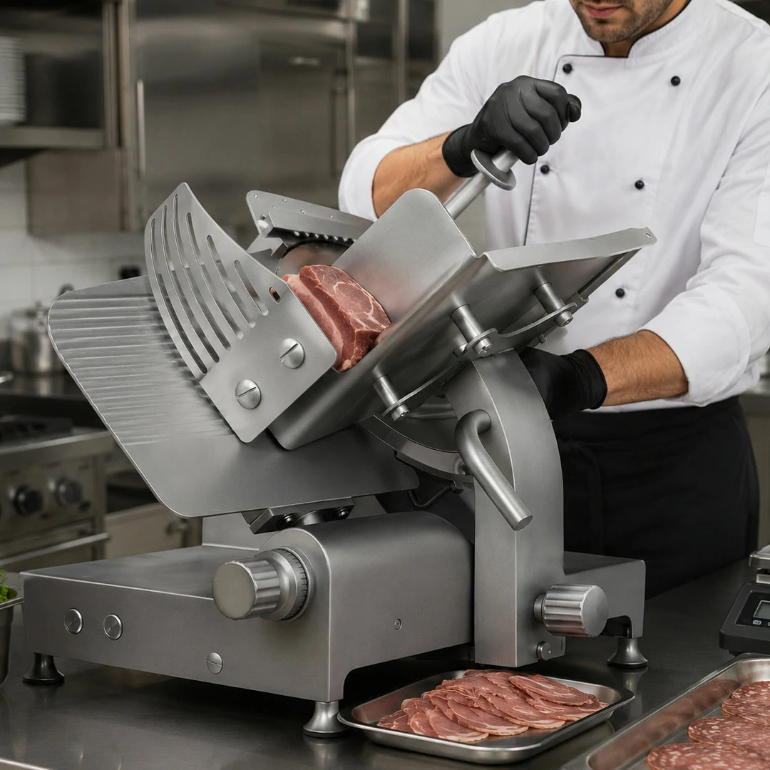Trancheur à pignon en inox AISI 304 modèle AF 350 INGR