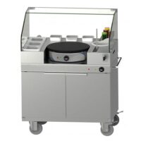 Chariot À Crêpes Avec Crêpière 40 Amovible en acier inoxydable 2700 W + 750 W