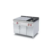 Plaque de cuisson gaz 2 feux + plaque coup de feu sur meuble ouvert 29 Kw