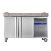 Table à pizza positive  210 W surface en granit 2 portes 390 L
