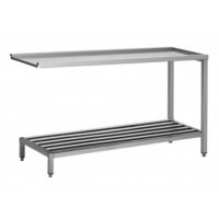 Table de sortie lave-vaisselle lisse réversible sans dosseret pour laverie avec étagère tubulaire