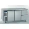 Meuble réfrigéré gastronorme avec groupe acier inoxydable froid positif 2 portes 2 tiroirs ht 210 mm 1000 W