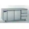 Meuble réfrigéré gastronorme sans groupe acier inoxydable froid positif 2 portes + 3 tiroirs 1000 W