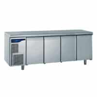Meuble réfrigéré euronorme avec groupe acier inoxydable froid positif 4 portes 1170 W