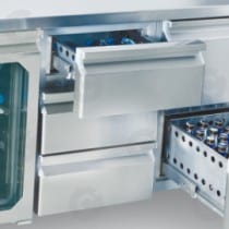 Bloc 3 tiroirs pour dessertes réfrigérées GN 1/1, gamme MRG, profondeur 700 mm