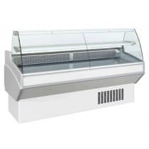 Comptoir d'exposition ventilé vitre bombée avec réserve 1 porte L 1040 x P 820 x H 1200 mm