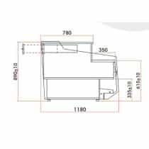 Meuble caisse gamme BOLZANO, Longueur 700 mm