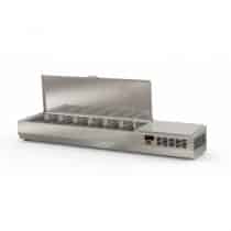 Présentoir à ingrédients, couvercle inox, 396 L, 7 bacs GN 1/3