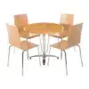 Chaise dossier carré couleur naturelle empilable lot de 4 – Image 2