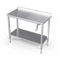 Tables de travail confor'table réglables par manivelle, adossée avec étagère, prof 700 mm