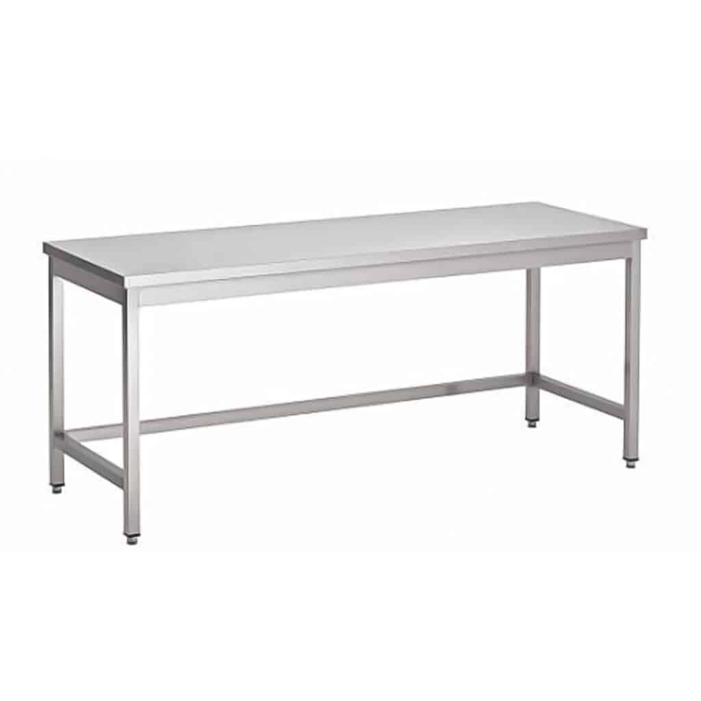 Table centrale sans tablette inferieure inox AISI 430 - L 2300 x P 700 x H 850 mm