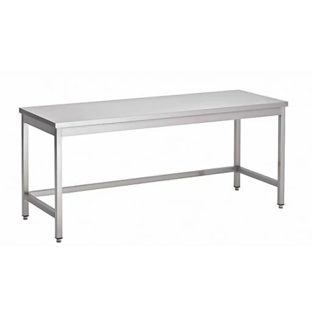 Table centrale sans tablette inferieure inox AISI 430 - L 2300 x P 700 x H 850 mm