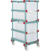 Chariot à glissières 5 niveaux, pour bacs L 600 x P 400 x H 220 mm