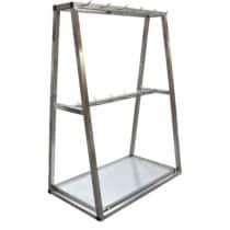 Chariot de détaillage pour viande, 30 dents, en inox, 2 niveaux sur mesure  L 1700 x P 500 x H 1700 mm