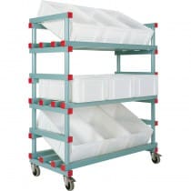 Chariot de présentation, 3 niveaux, 9 bacs 60 x 40 inclinés