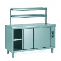 Etagère 2 niveaux avec niveau inférieur chauffant pour meubles chauffants en inox hauteur 630 mm
