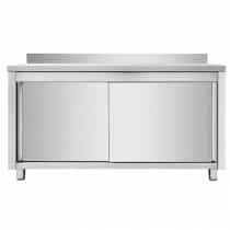 Placard neutre fermé adossé, en inox AISI 201, profondeur 600 mm