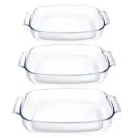 Set de 3 plats à four rectangulaires verre borosilicate