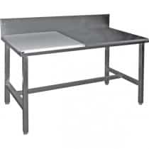Table de découpe demi-poly demi-inox, adossée, L 1000 x P 600 x H 850 mm