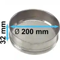 Tamis d'analyse en acier inox Ø 200 x H 32 mm maille 3.15 mm