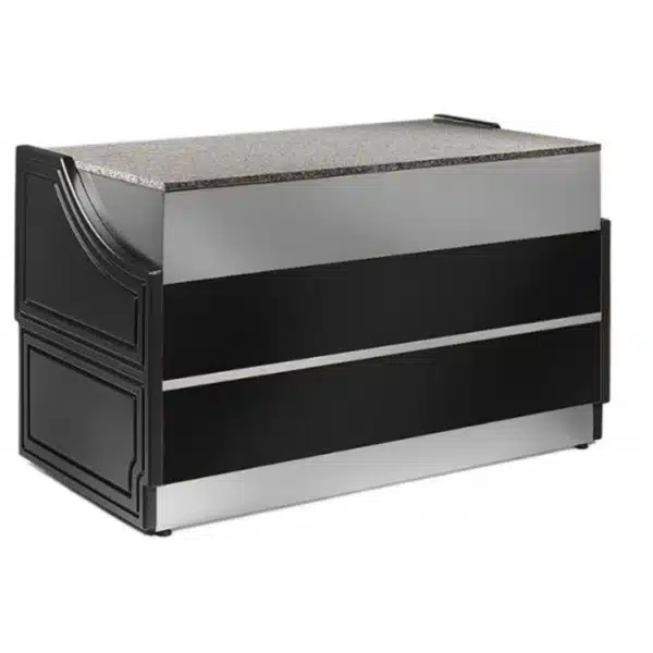Terminal caisse 700 avec joues L 700 mm D136 white oak pour vitrine réfrigérée ORLEANS