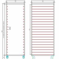 Chariot pour 20 plaques L 600 x P 800 mm pour four rotatif double