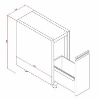 Meuble 1 tiroir inox 304 L 350 x P 700 x H 900 mm avec fond perforé, charge 100 Kg sur mesure