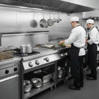 Plaque coup de feu à gaz avec 4 feux vifs sur placard ouvert