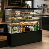 Vitrine réfrigérée basse consommation en inox AISI 304 modèle 4NH 1490