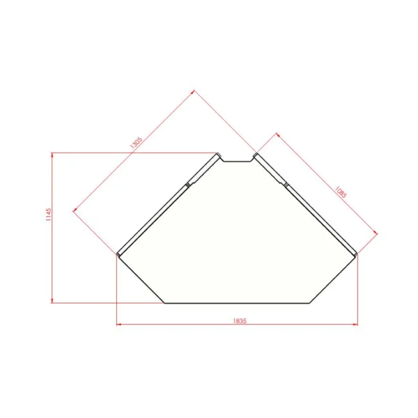 Meuble caisse d'angle 90° pour vitrine réfrigérée PORTHOS