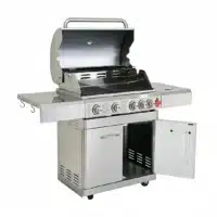 Barbecue à gaz inox 4 bruleurs: Cuisson précise et uniforme.