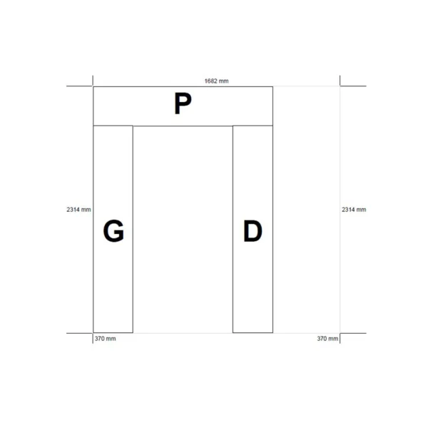 Rayonnage en U 3 niveaux L 1944+1682+1944 x P 370 x H 1670 mm – Image 2