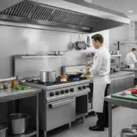 Fourneau Gaz 6 Feux Vifs sur Four Gaz GN 2/1 avec Placard