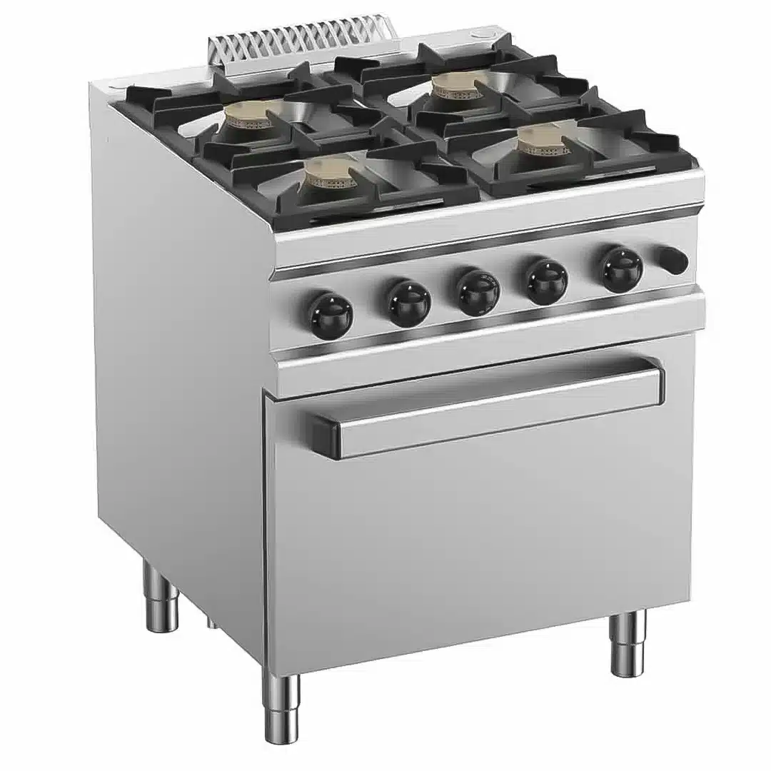 Fourneau gaz 4 feux vifs sur four