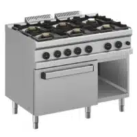 Fourneau gaz 6 feux vifs sur four