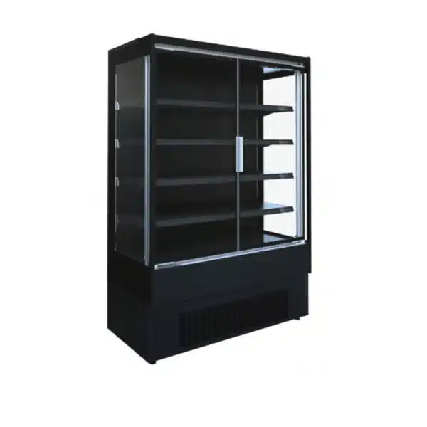 Vitrine murale noire portes battantes groupe logé 1,14 m2 L 1505 mm