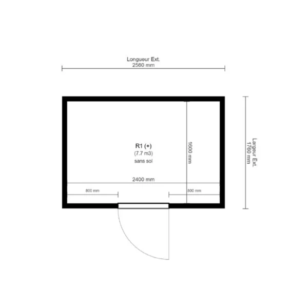 Chambre froide positive L 2560 x P 1760 x H 2080 mm sans sol 7.7 m3 sur mesure – Image 2