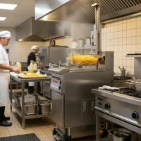 Friteuse électrique avec relevage automatique et filtration 22 L