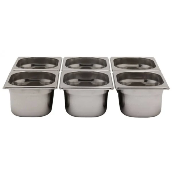 Bac inox cuisine gastronorme GN1/6 plein en inox aisi 304