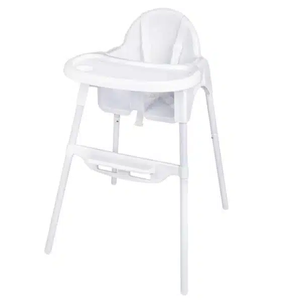 Chaise haute bébé blanc brillant