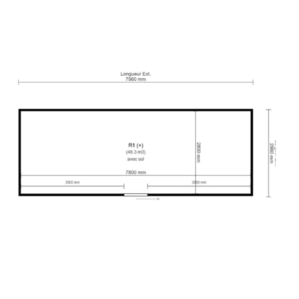 Chambre froide positive L 7960 x P 2960 x H 2280 mm avec sol 46.3 m3 sur mesure – Image 2