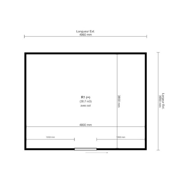 Chambre froide positive L 4960 x P 3960 x H 2280 mm avec sol 38.7 m3 sur mesure – Image 2