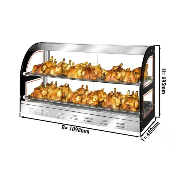 Comptoir d'exposition chauffant pour poulets avec planche à découper coulissante – Image 2