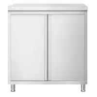 Table armoire avec porte battante sans rebord L 800 x P 600 x 870 mm acier inoxydable AISI 304