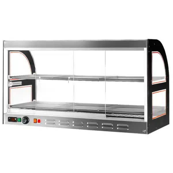 Vitrine chauffante pour poulets avec 2 étagères intermédiaires