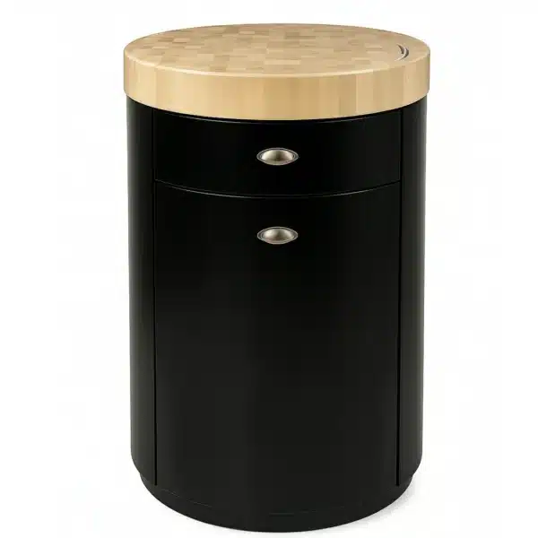 Billot cylindrique traditionnels laqué noir