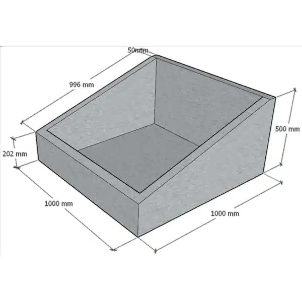 Banc d'écailler neutre isolé inox 304 L 1000 x P 1000 x H 500 mm sur mesure