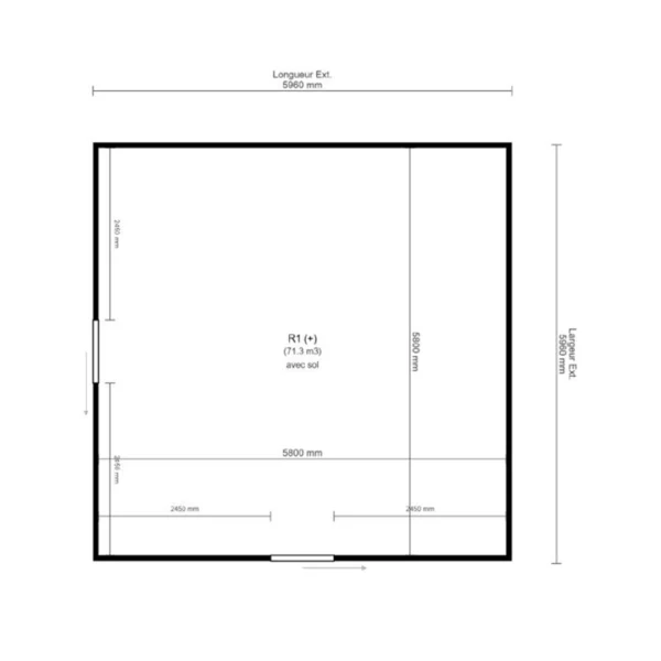 Chambre froide positive L 5960 x P 5960 x H 2280 mm avec sol 71.3 m3 sur mesure – Image 2