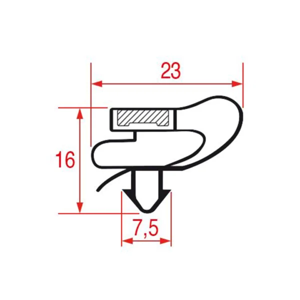 Joint à encastrer 610x400 mm pour armoire réfrigérée GN3100TN