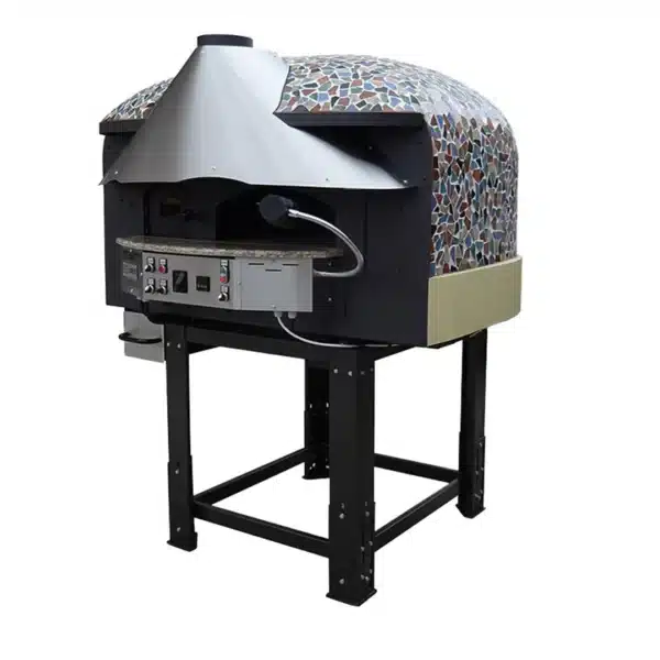 Four à pizza rotatif à bois/gaz 4 pizzas Ø 30 cm